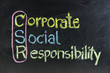 hand writing corporate social responsibility ( CSR ) 