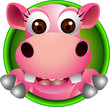 cute baby  hippo head cartoon