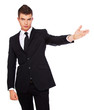 A young man in a suit