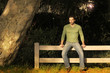 Man on fence