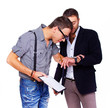 Two businesmen talking