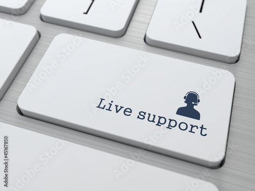 Illustration: Button on Keyboard: "Live Support" Button on Keyboard: "Live Support"