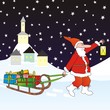 Santa carrying gifts