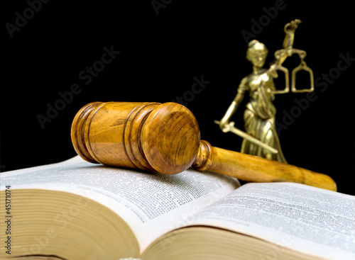 Photo: gavel on a black background closeup gavel on a black background closeup