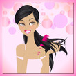Beauty combing hair