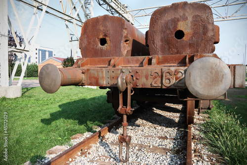 Photo: rusty train on rails rusty train on rails