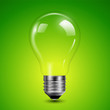 Light bulb transparent on green background