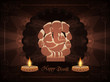 elegant background for diwali with beautiful ganesha and lamps.