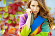 Woman in autumn  city