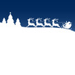Christmas Sleigh Silent Night Blue Xmas Card