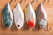 bait for fishing - wobbler on light wood