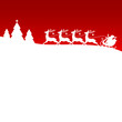 Christmas Sleigh Silent Night Red Xmas Card
