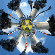 Usines rejetant de la fumée toxique - concept pollution