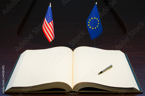 Photo: EU - USA relations concept EU - USA relations concept