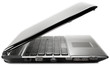 Photo: side view of a black modern laptop on a white background side view of a black modern laptop on a white background