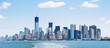 Panoramic image of lower Manhattan skyline.