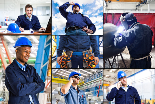 Photo: Composition representing industrial work Composition representing industrial work