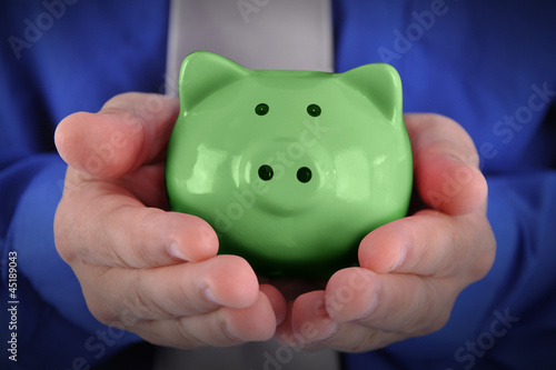 Photo: Green Money Piggy Bank Green Money Piggy Bank