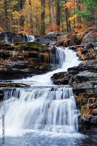 Photo: Autumn Waterfall in mountain Autumn Waterfall in mountain