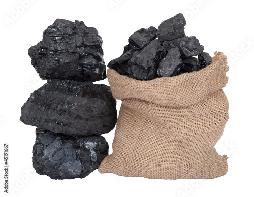 Photo: Coal in sack Coal in sack
