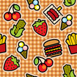 seamless background with food icons