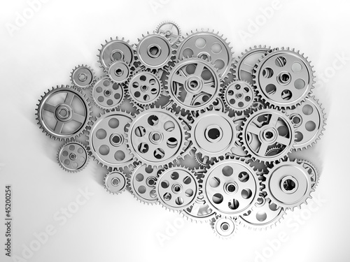 Illustration: 3d Illustration: Business ideas. Brain in gear made ??of the gen 3d Illustration: Business ideas. Brain in gear made ??of the gen