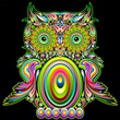 Owl Psychedelic Popart - Gufo Psichedelico Decorativo - Vector