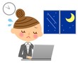 ビジネスウーマン　残業