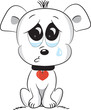 Sad dog. Vector illustration.