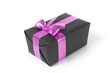 Photo: black gift box with pink ribbon black gift box with pink ribbon