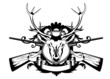 head artiodactyl and crossed guns
