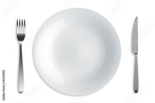Photo: Fork, Knife and Plate Fork, Knife and Plate