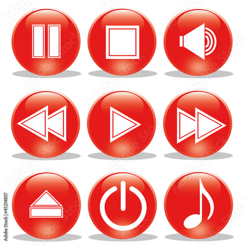 Vector: Collection of Media Player glossy buttons Collection of Media Player glossy buttons