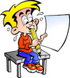 Hand-drawn Vector illustration of a young school boy