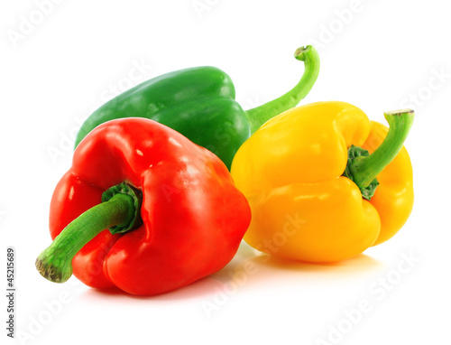 Photo: Red,green and yellow bell peppers Red,green and yellow bell peppers