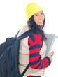 glückliches mädchen mit dem rucksack