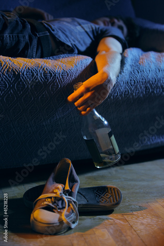 Photo: Teen alcohol addiction concept Teen alcohol addiction concept