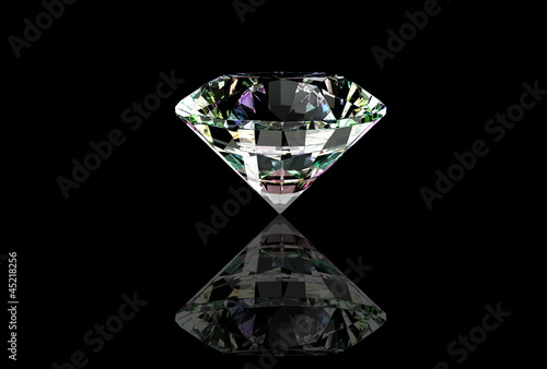 Illustration: Diamond isolated on black Diamond isolated on black
