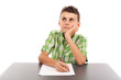 Photo: Portrait of a schoolboy doing his homework Portrait of a schoolboy doing his homework