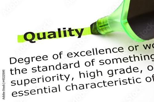 Photo: Quality highlighted in green Quality highlighted in green