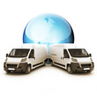 Truck Courier World wide concept with room for copy space