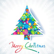 Colorful Christmas tree with background.