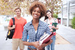 Happy group of college students