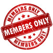 Vector red grunge stamp, members only