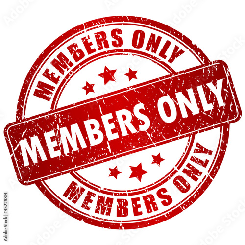 Vector: Vector red grunge stamp, members only Vector red grunge stamp, members only