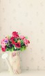 Photo: bouquet flowers on jug decorated in living room bouquet flowers on jug decorated in living room