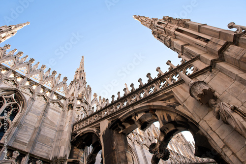 Photo: Detail of gothic cathedral of Milan. Italy. Detail of gothic cathedral of Milan. Italy.
