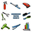 Barbershop vector objects, hairdresser accessories