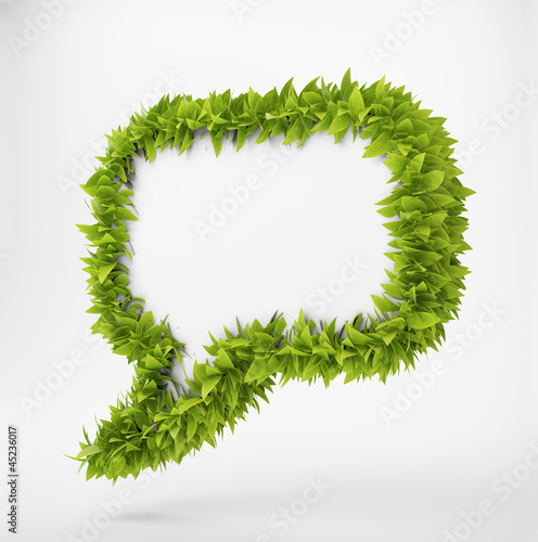 Illustration: Green leafs speech bubble Green leafs speech bubble