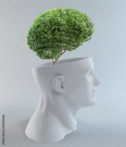 Illustration: Tree growing out of an abstract head Tree growing out of an abstract head